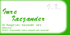 imre kaczander business card